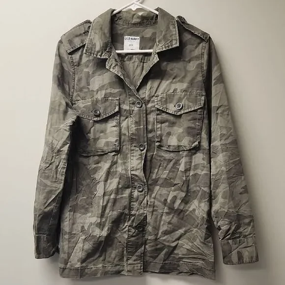 Old Navy Camo Shirt Jacket Lightweight S - Picture 1 of 10